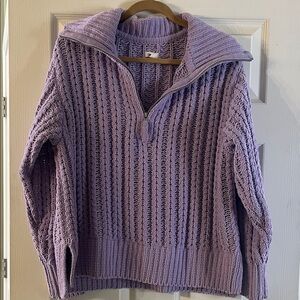 Aerie Lavender Cowl Neck Sweater